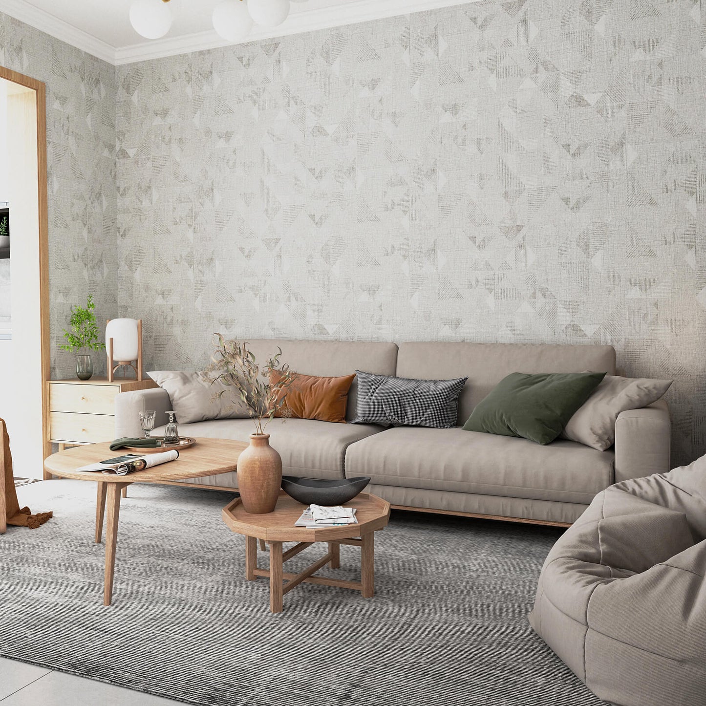 living-room-vinyl-wallpaper-textured-grasscloth-finish-light-grey