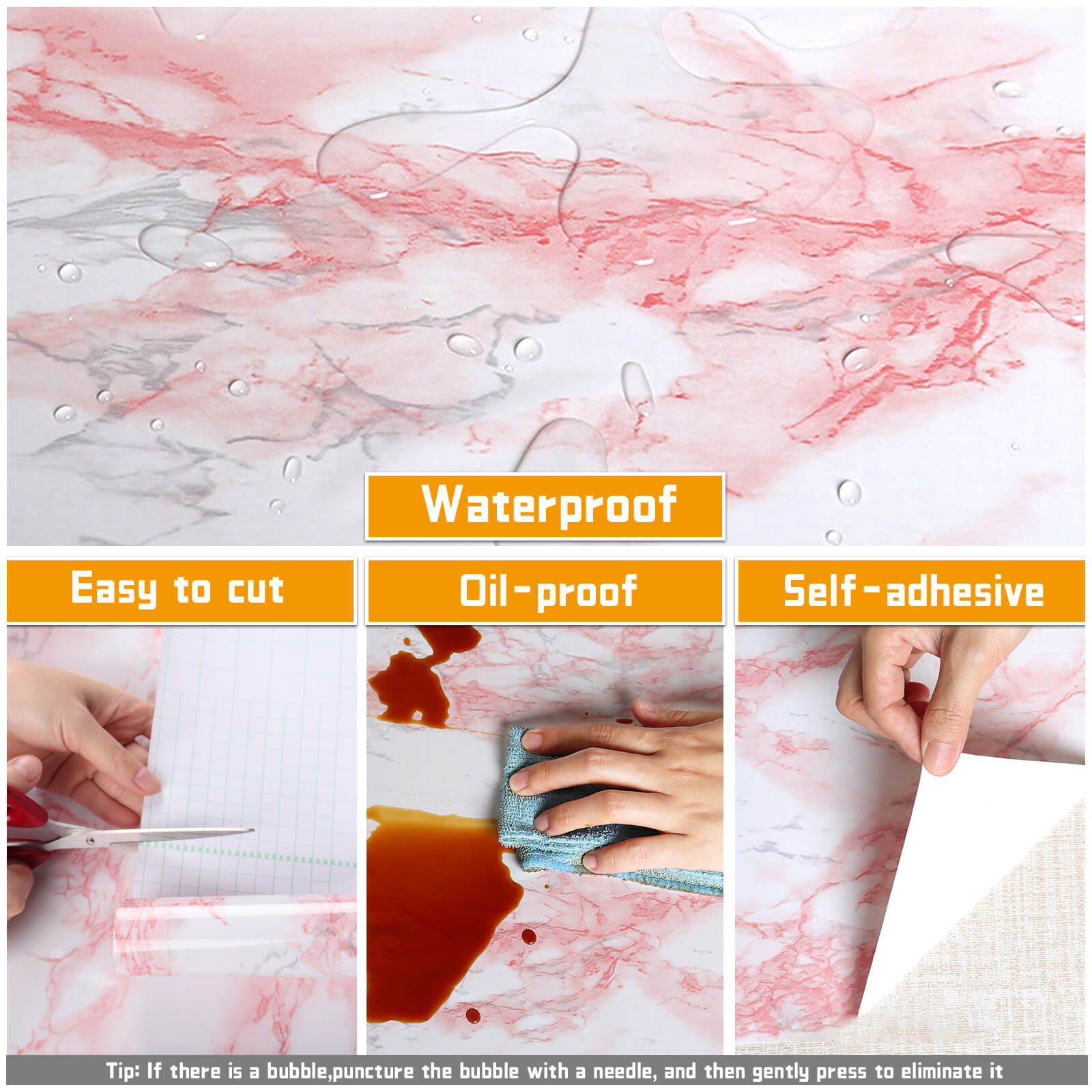 Pink Marble Contact Paper – CHIHUT