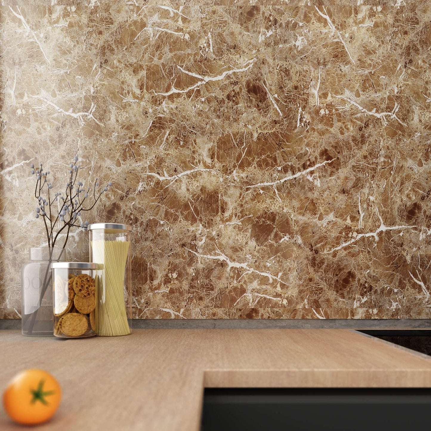 self-adhesive-brown-marblewall-covering-for-kitchen