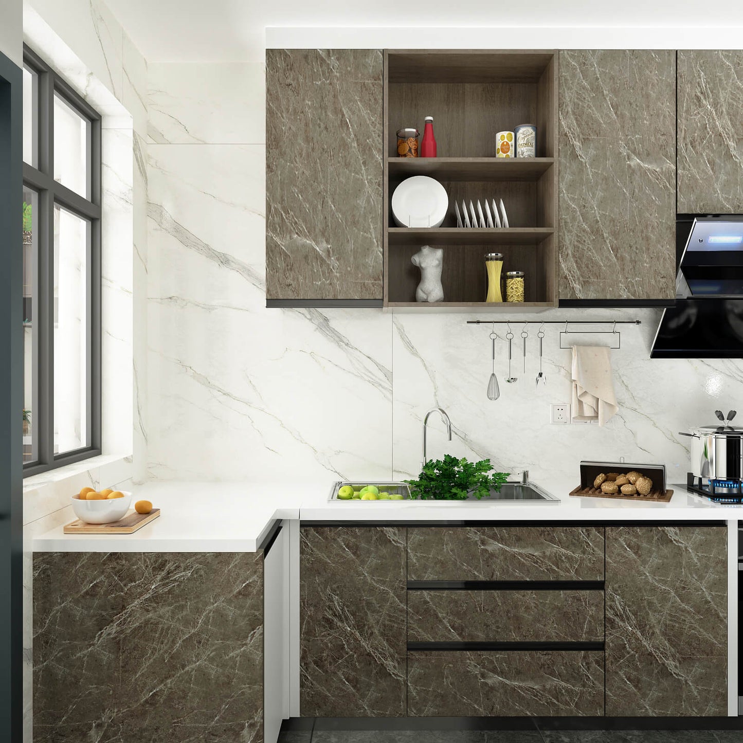 self-adhesive-contact-paper-for-kitchen-cabinets-brown-marble