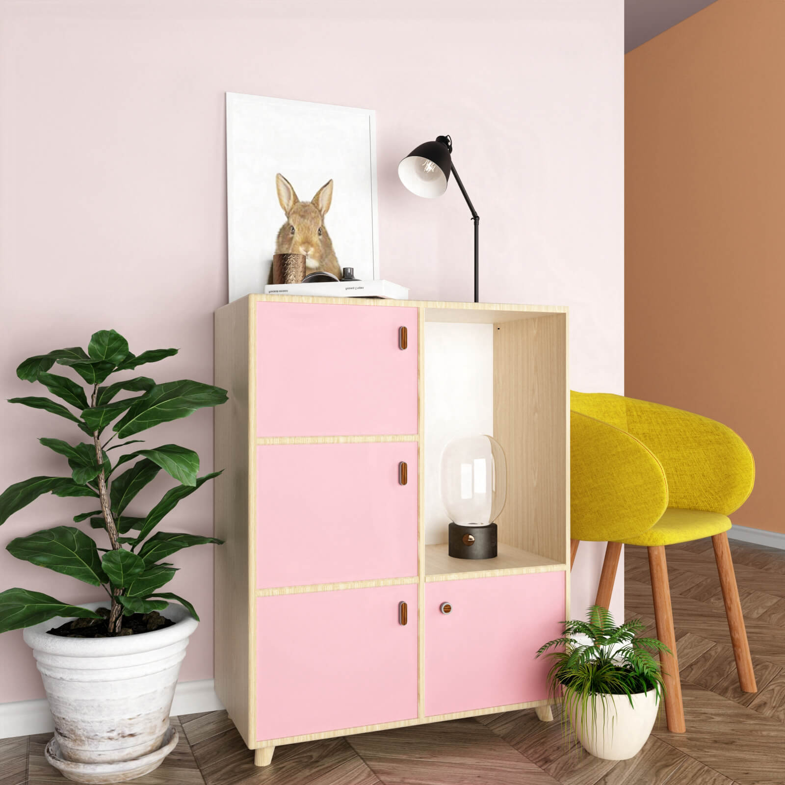 solid-color-pink-paper-roll-sticke-on-cabinets