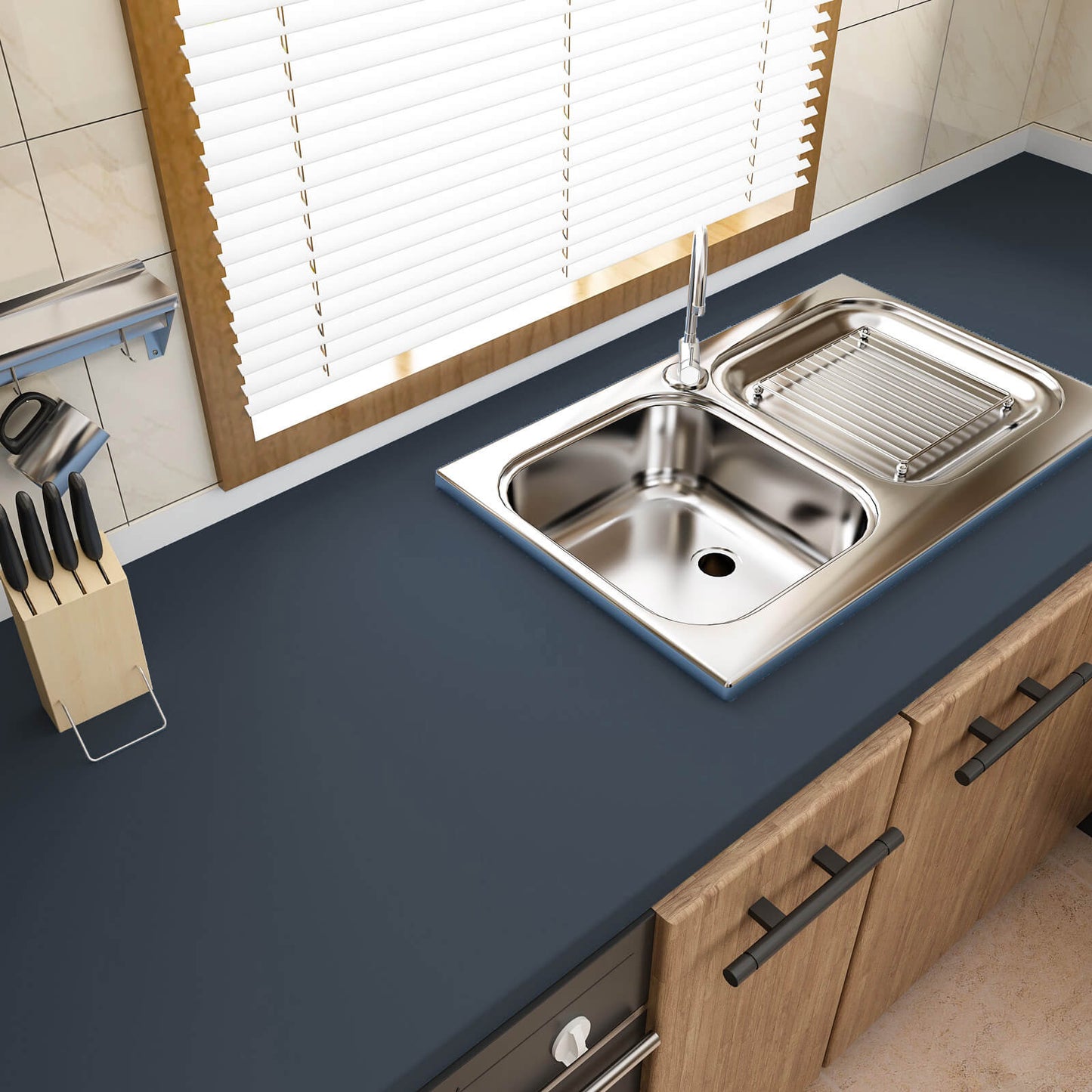 waterproof-dark-blue-countertop-vinyl-sticker-in-the-kitchen