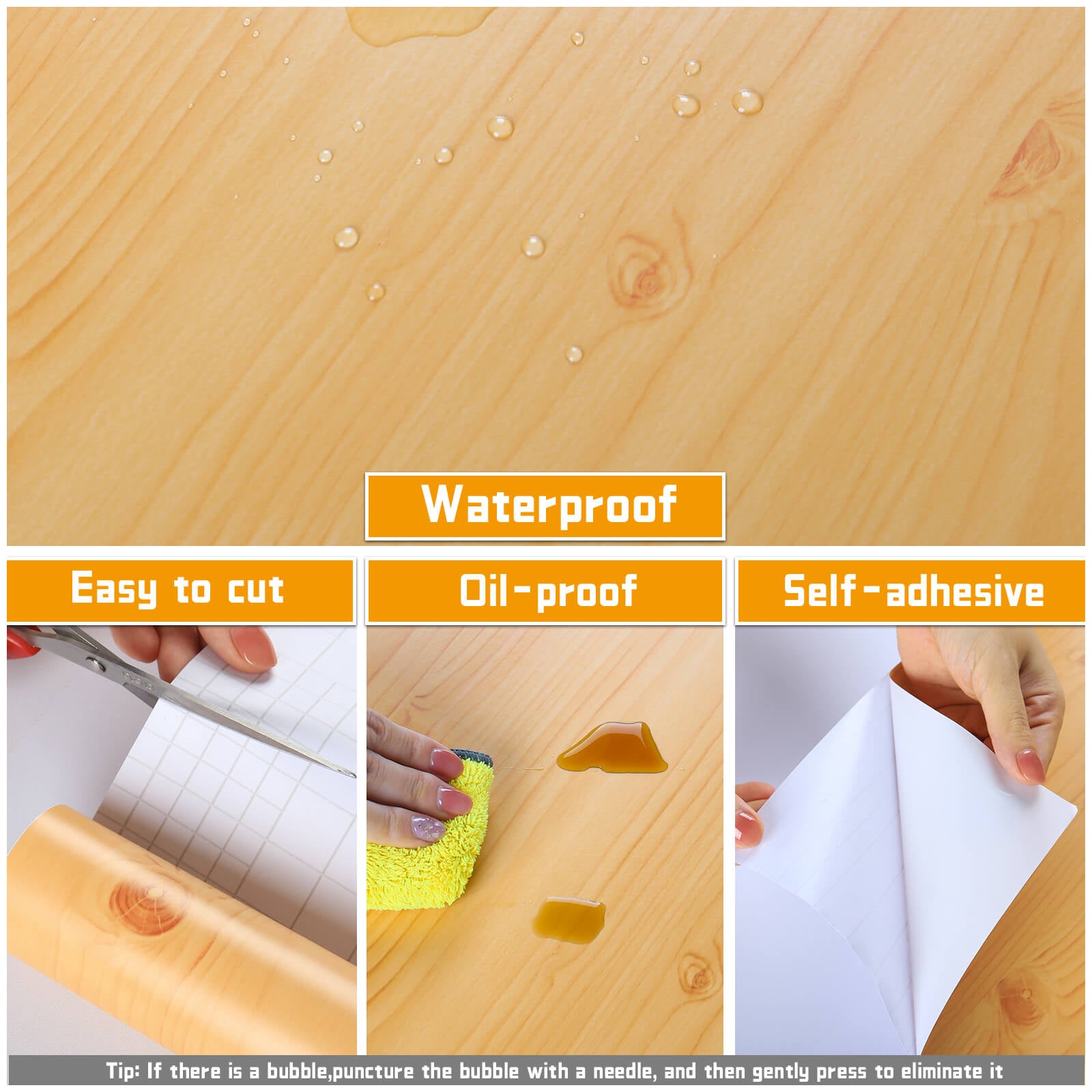    yellow-wood-grain-wallpaper-features-waterproof-easy-to-cut