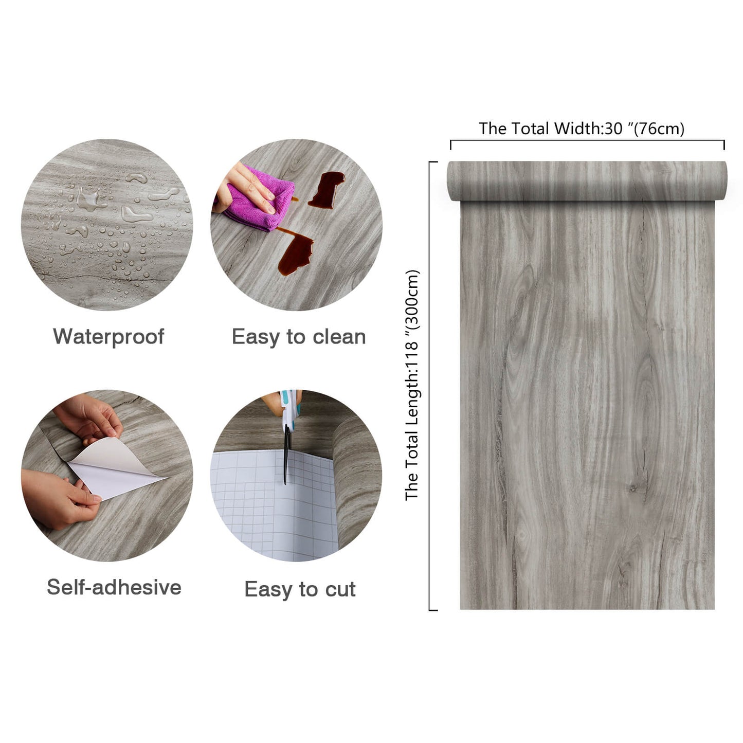     30in-wide-118in-long-gray-wood-adhesive-vinyl-paper-roll