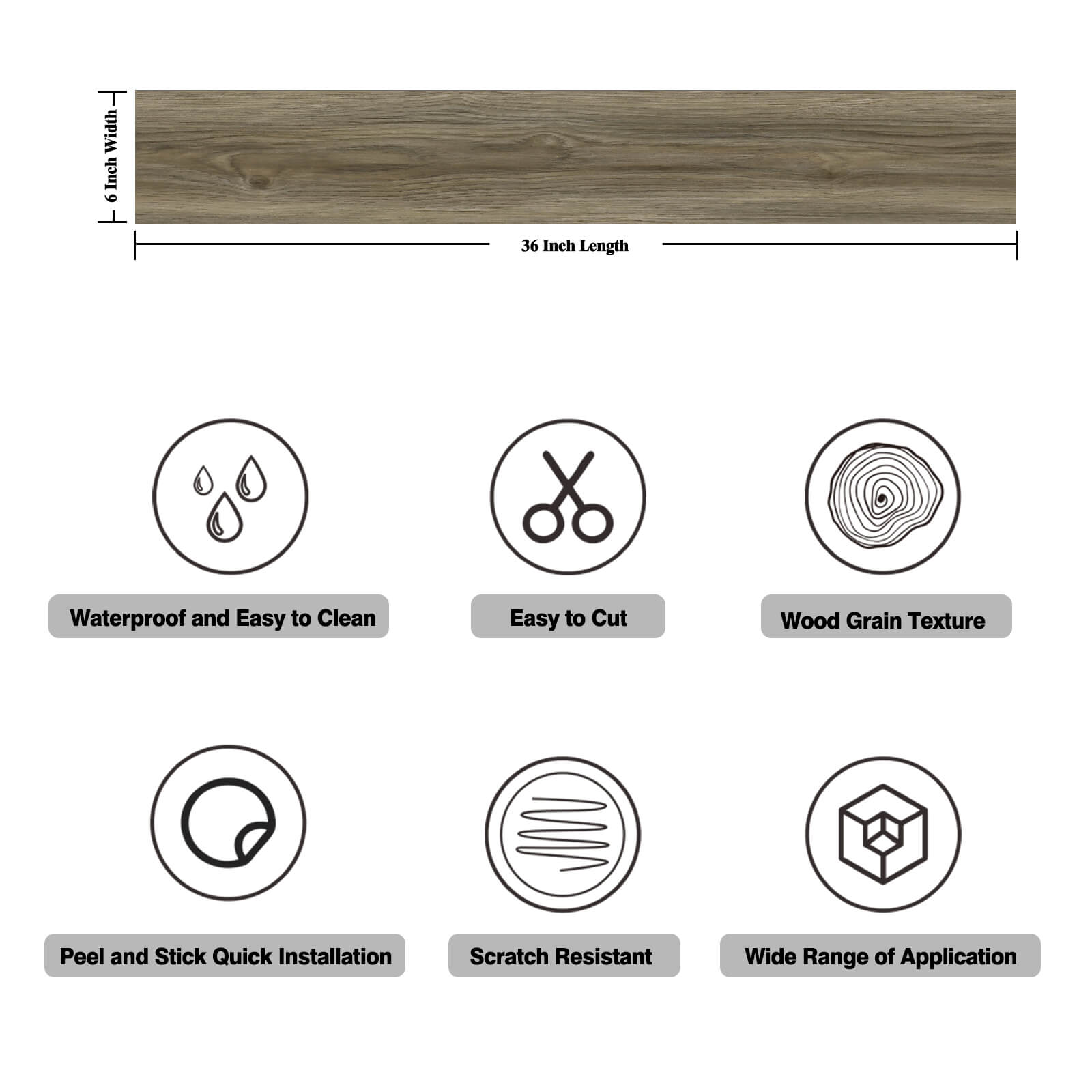    6in-wide-36in-long-adhesive-vinyl-faux-wood-flooring-thick-greyish-brown