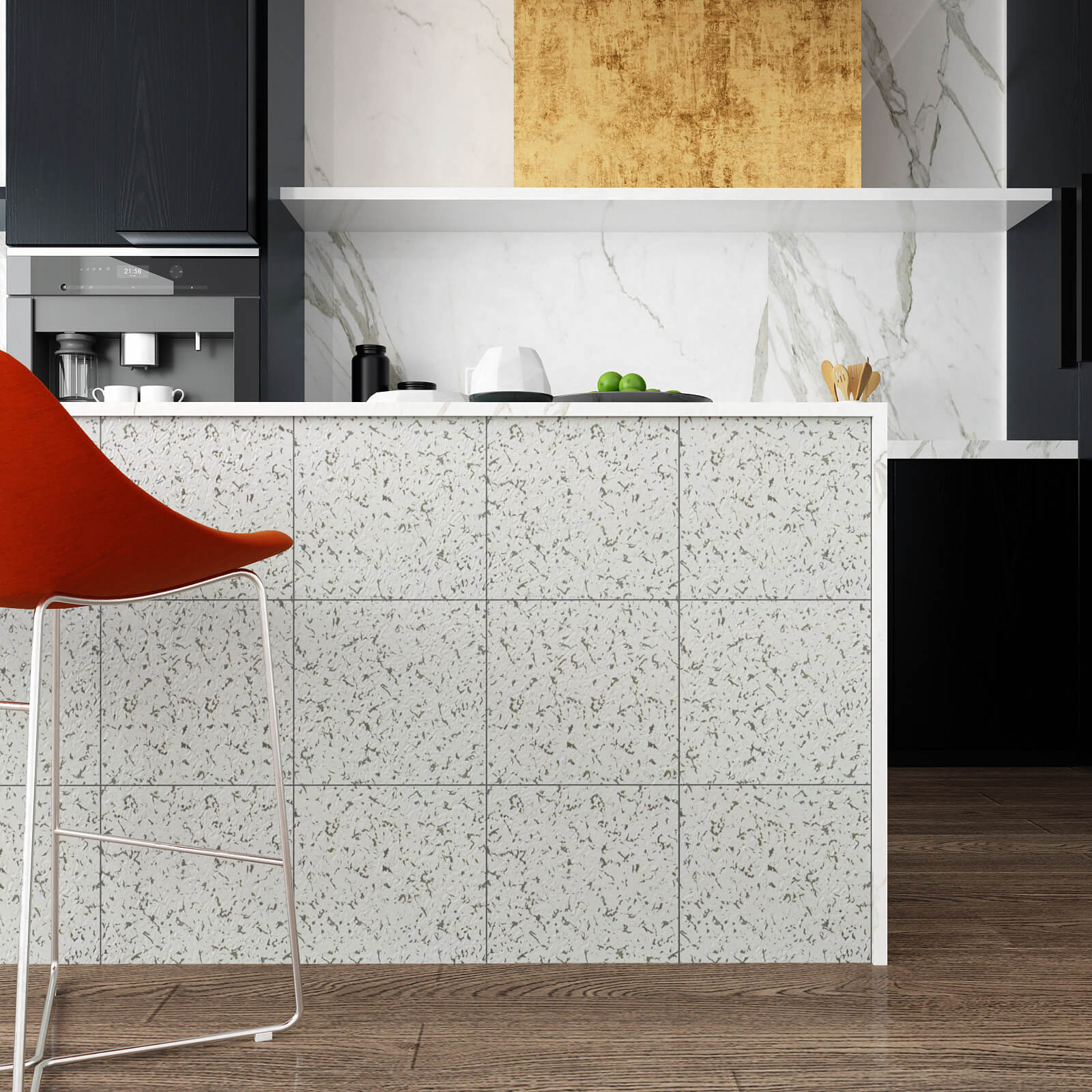     adhesive-tile-stickers-for-kitchen-island-decorative-grey-granite-look