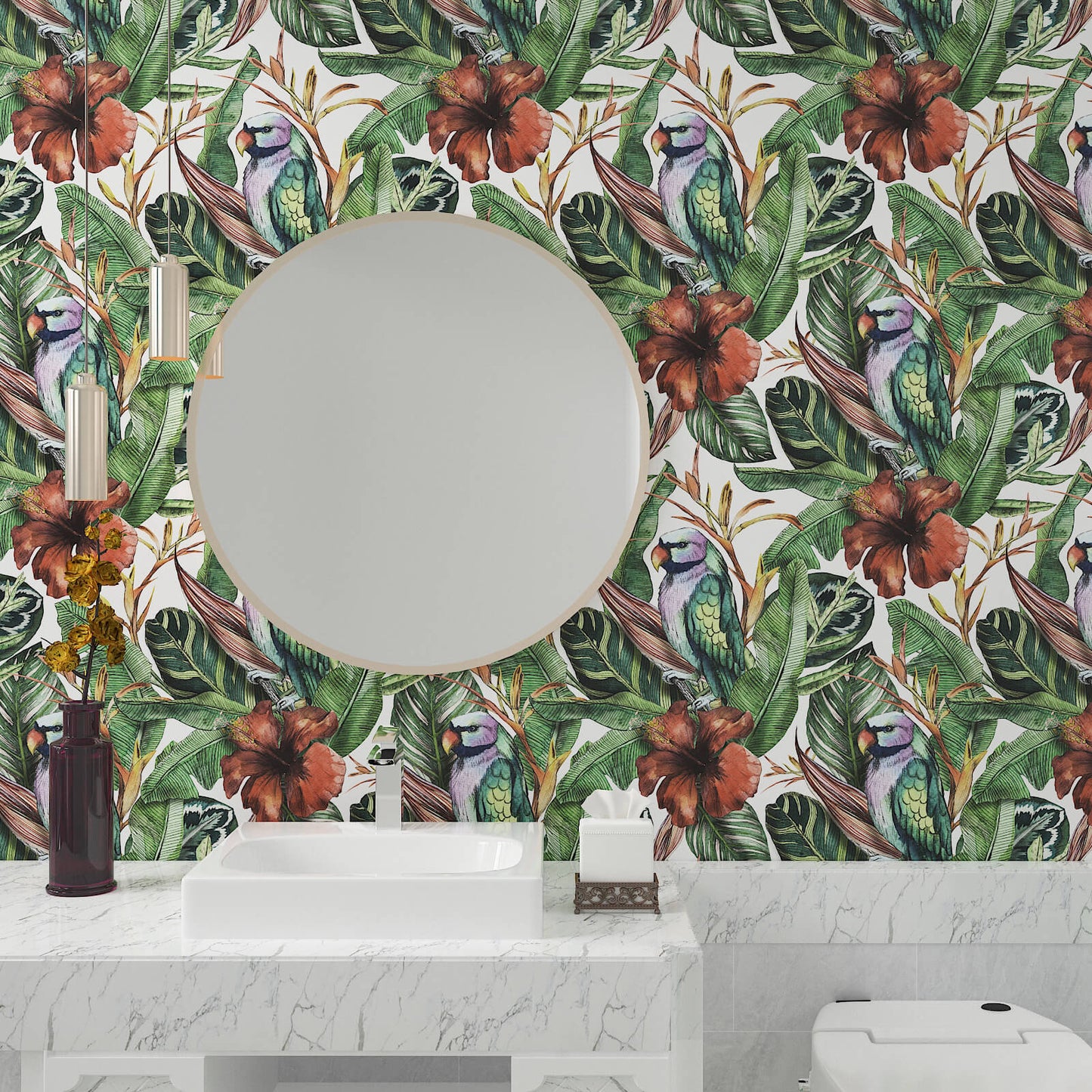     bathroom-wall-paper-glue-free-modern-vintage-style