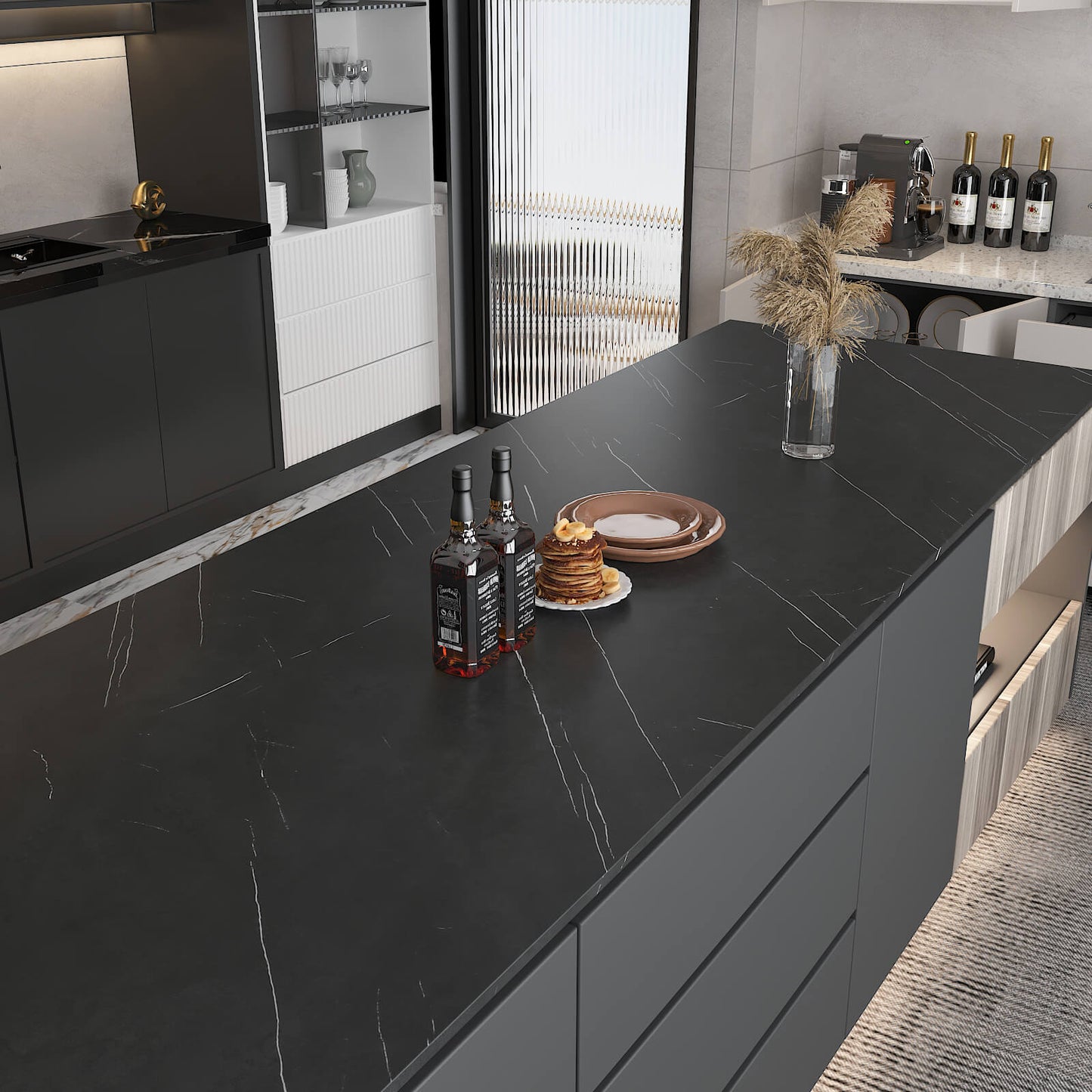 black-marble-contact-paper-thick-extra-for-kitchen-island-countertops