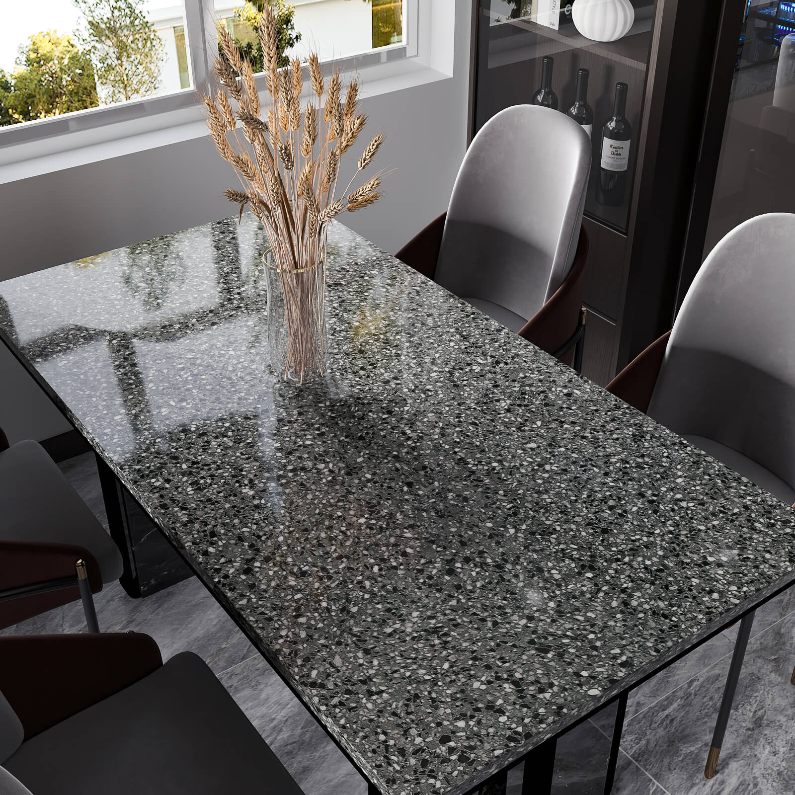     black-terrazzo-countertop-contact-paper