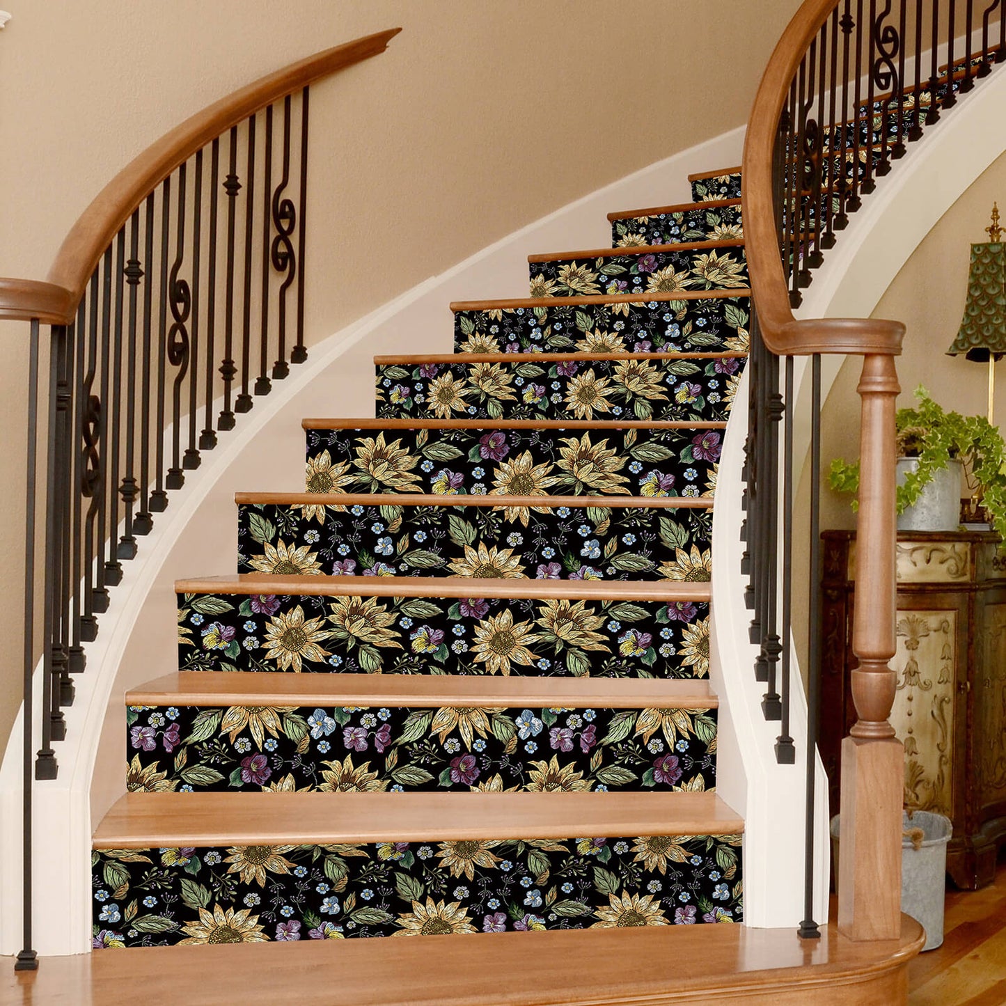     decorative-flower-vinyl-sticker-for-stairs
