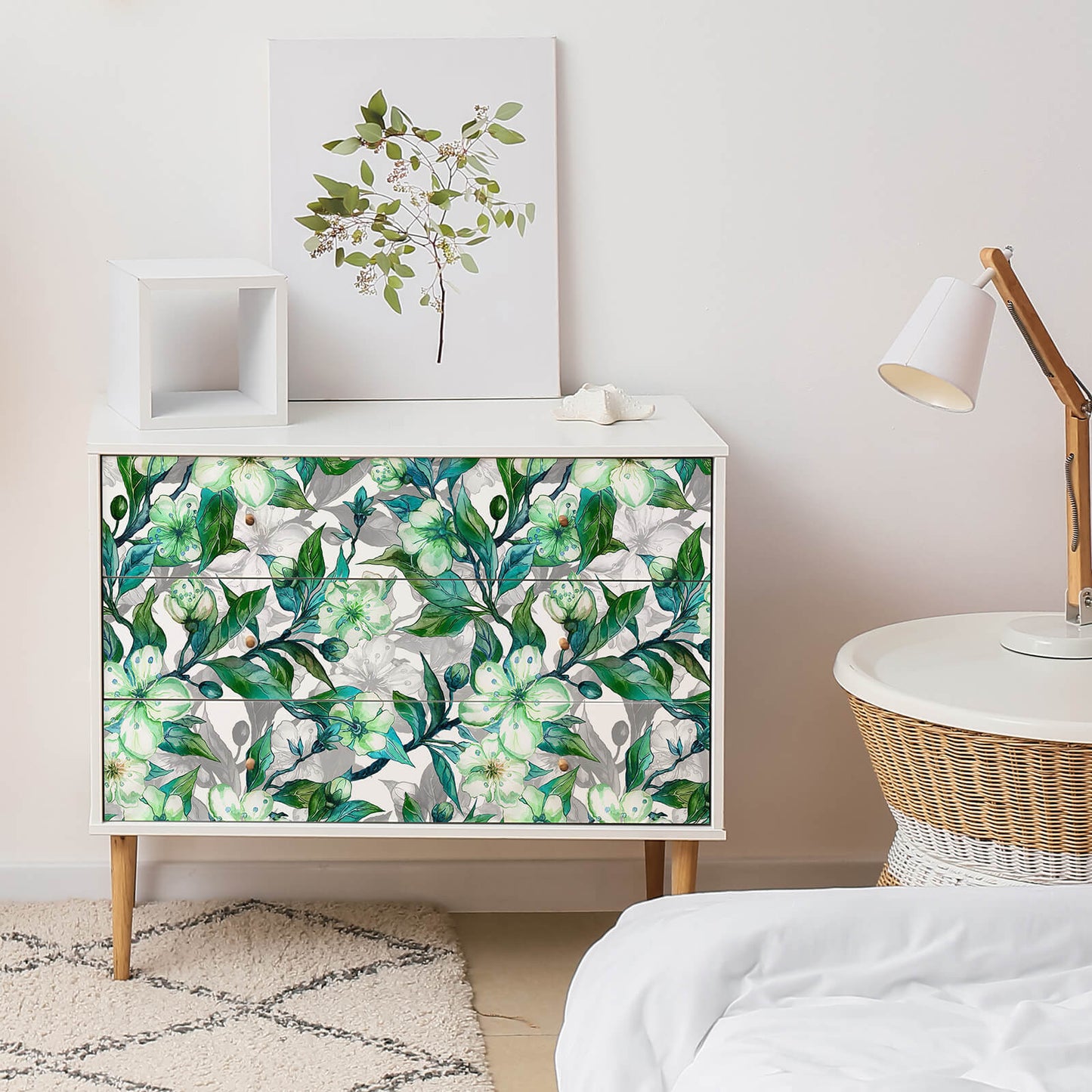     easy-to-cut-green-flower-contact-paper-for-cabinets-decor-diy