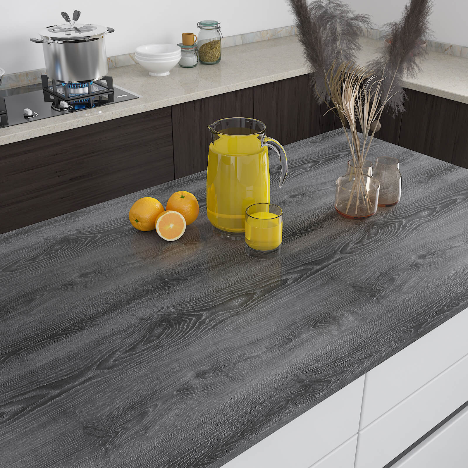 grey-contact-paper-wood-looking-for-kitchen-island-countertops