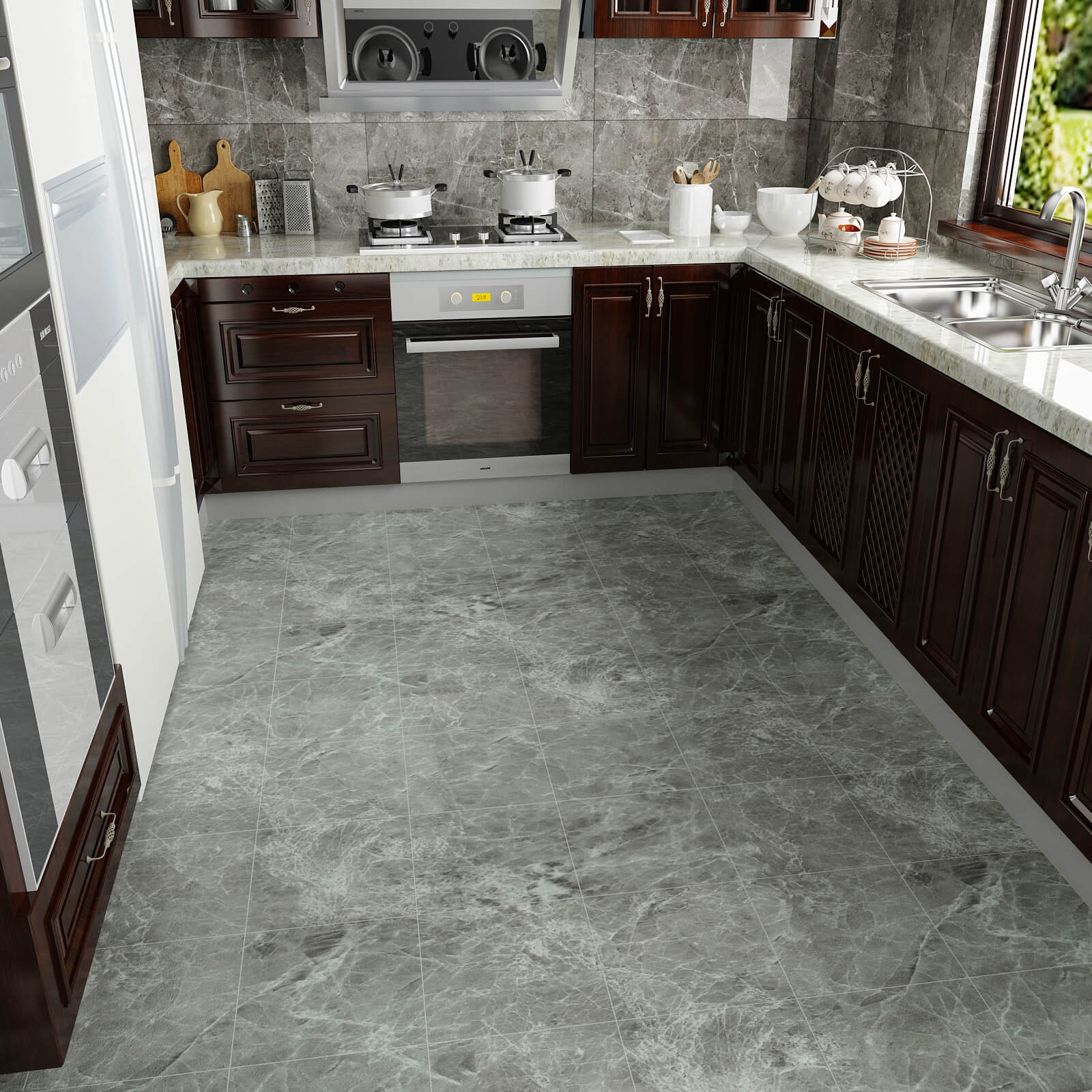    grey-oil-proof-marble-tiles-for-kitchen-floor