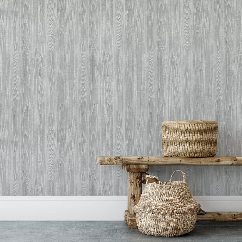 Grey Wood Grain Wallpaper CHIHUT