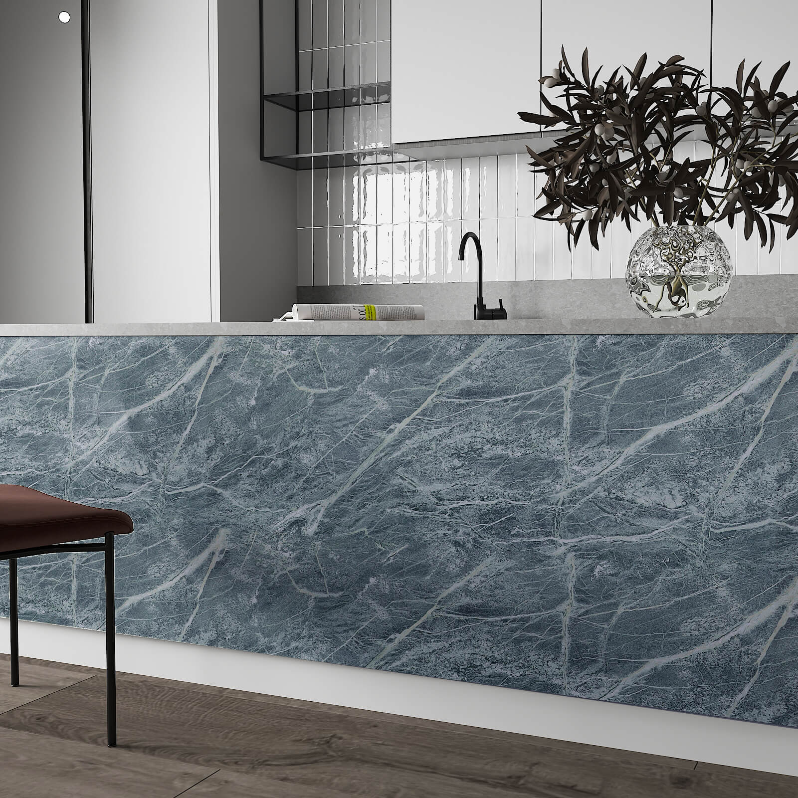    marble-effect-wall-decal-for-kitchen-dark-gray