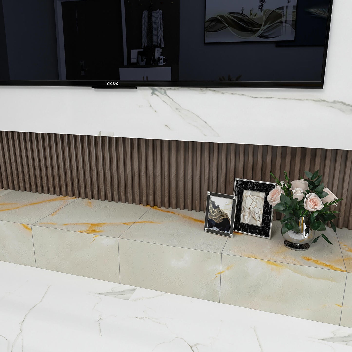    matte-vinyl-tile-stickers-for-home-decor-faux-cracked-yellow-marble-looking