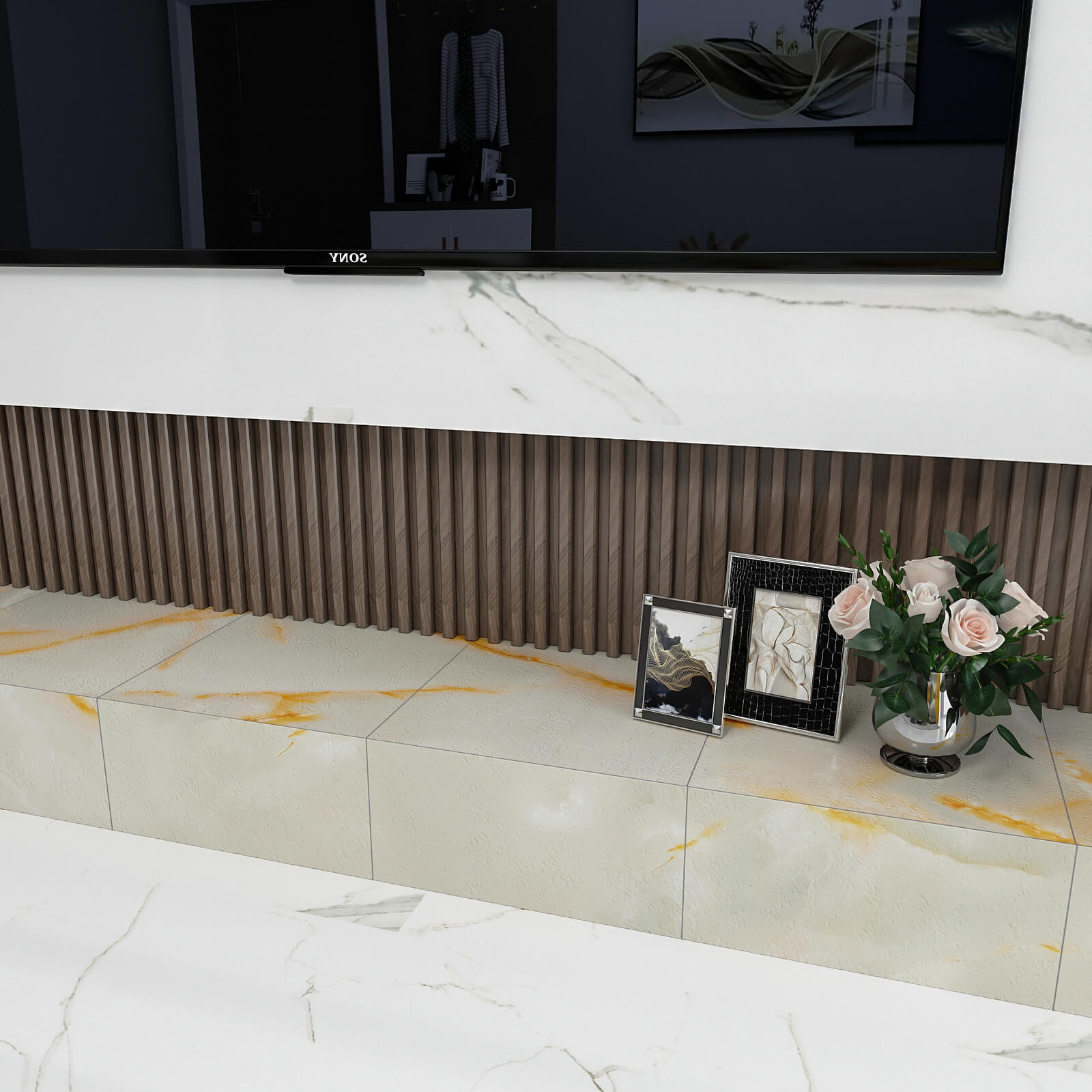    matte-vinyl-tile-stickers-for-home-decor-faux-cracked-yellow-marble-looking