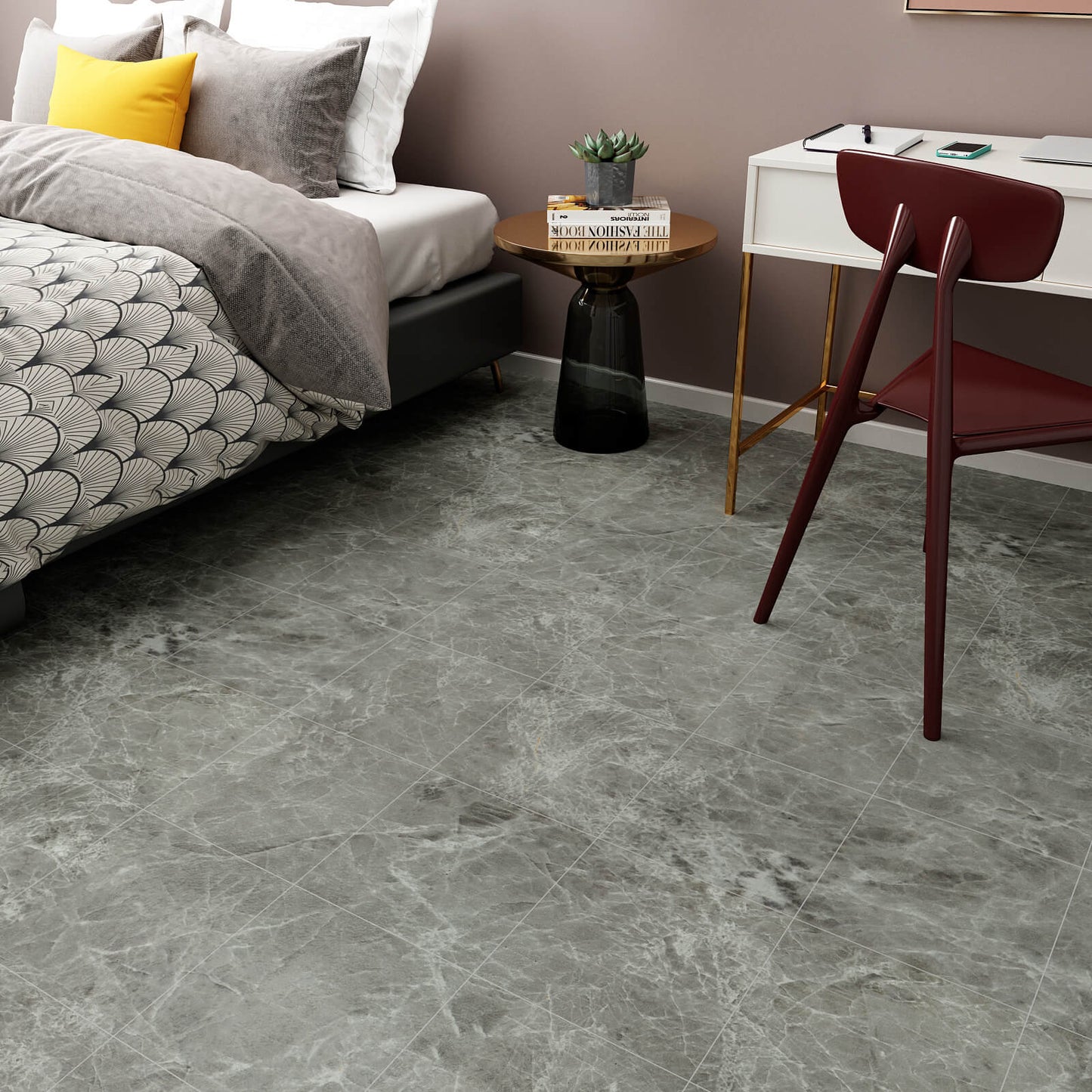    peel-and-stick-grey-floor-tile-for-bedroom