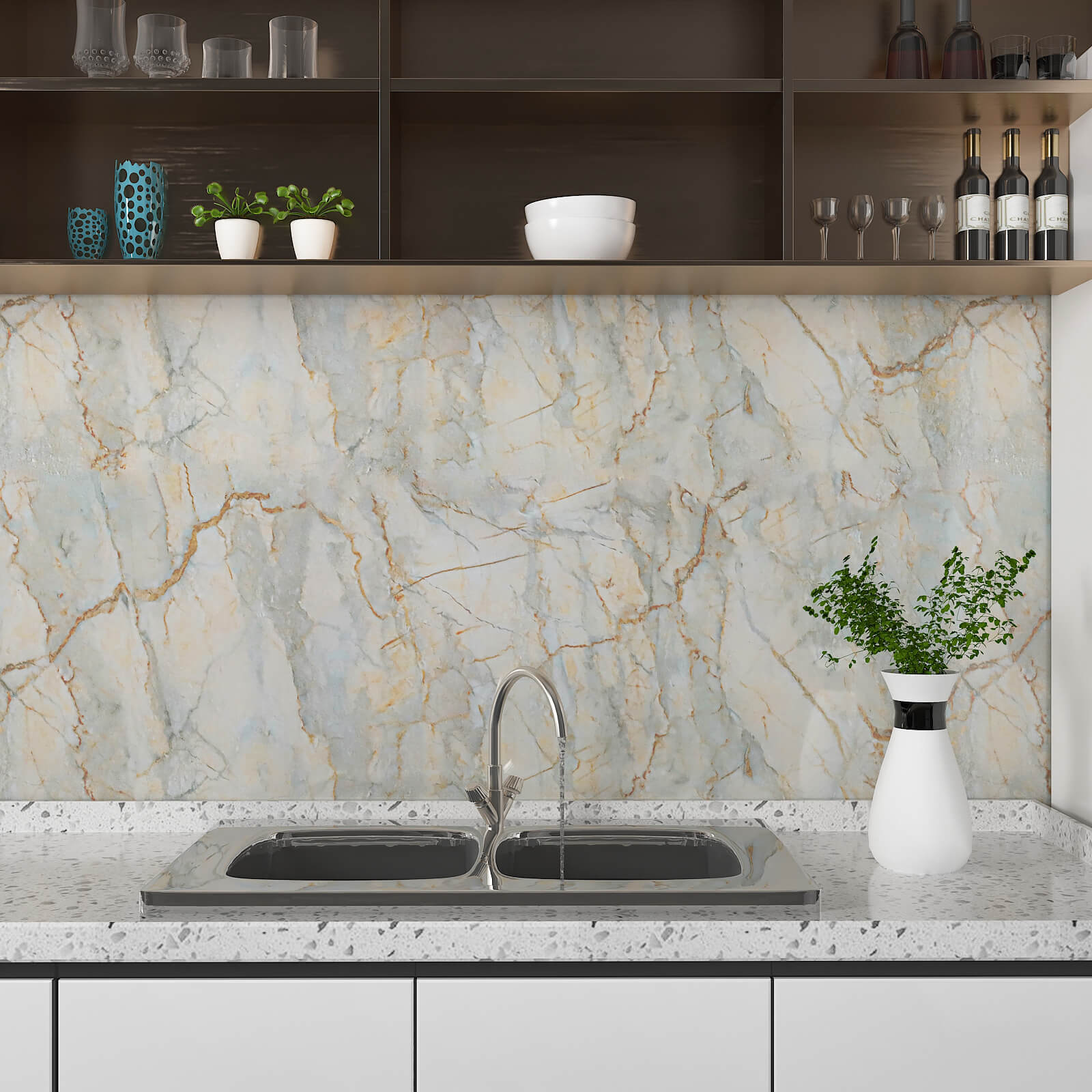 peel-and-stick-wall-paper-for-backsplash-faux-marbling