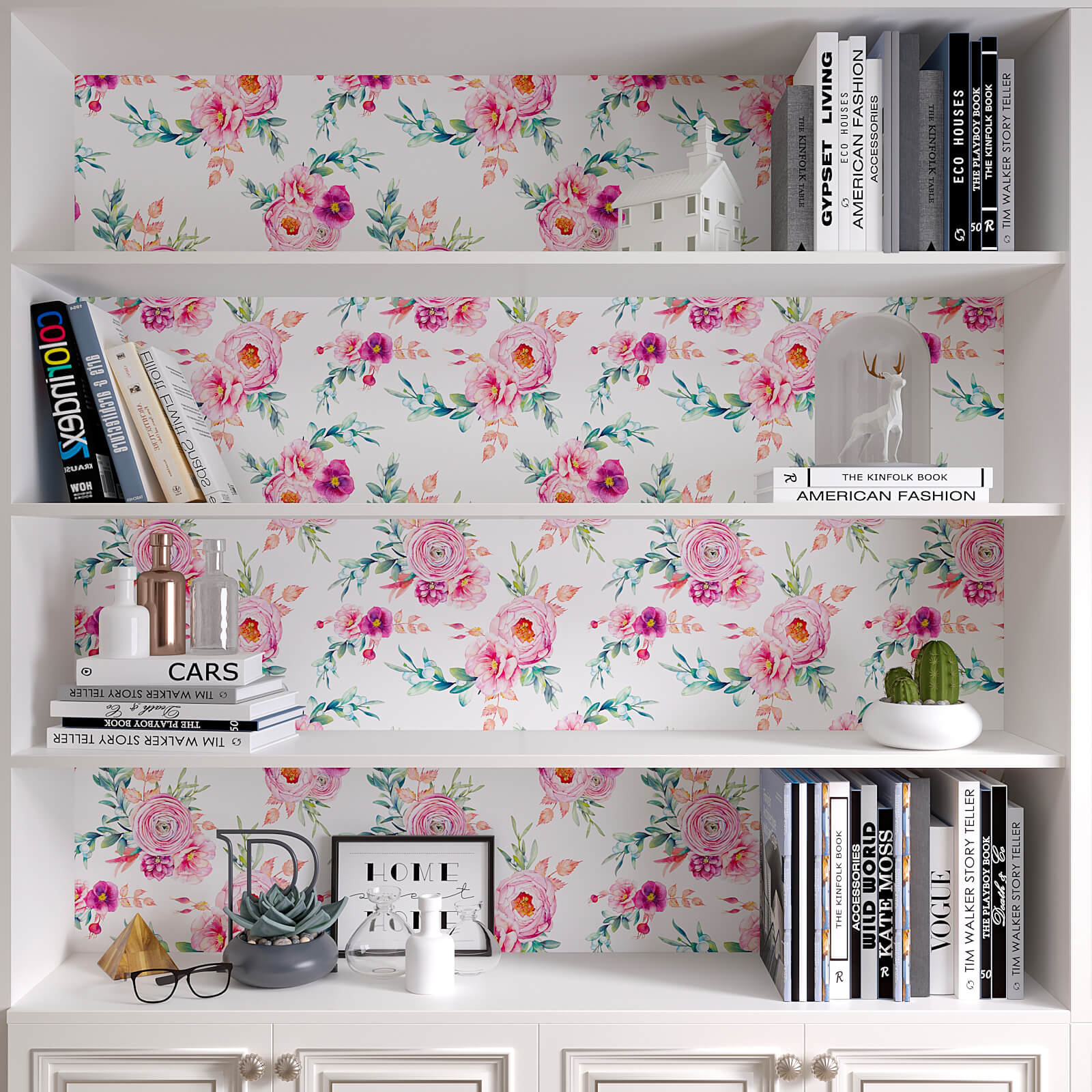     pink-and-white-floral-peel-and-stick-contact-paper-for-shelf-lining