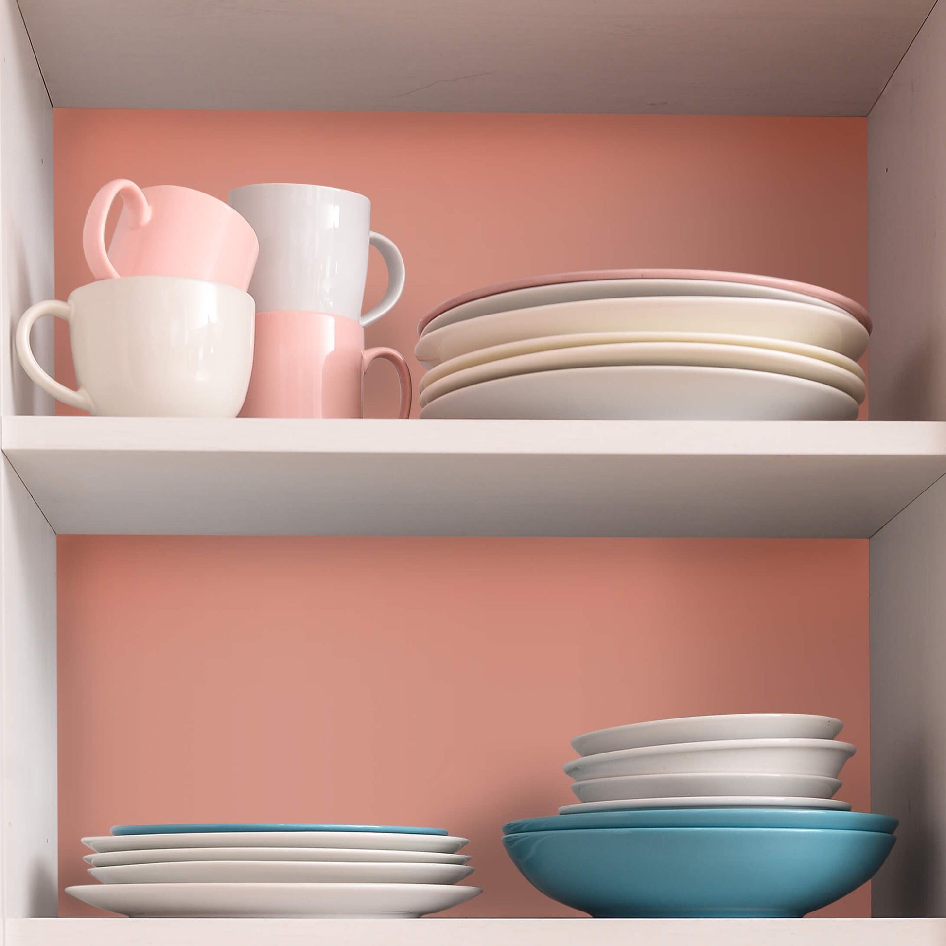 pink-wallpaper-for-shelf-liner-cupboard-inside