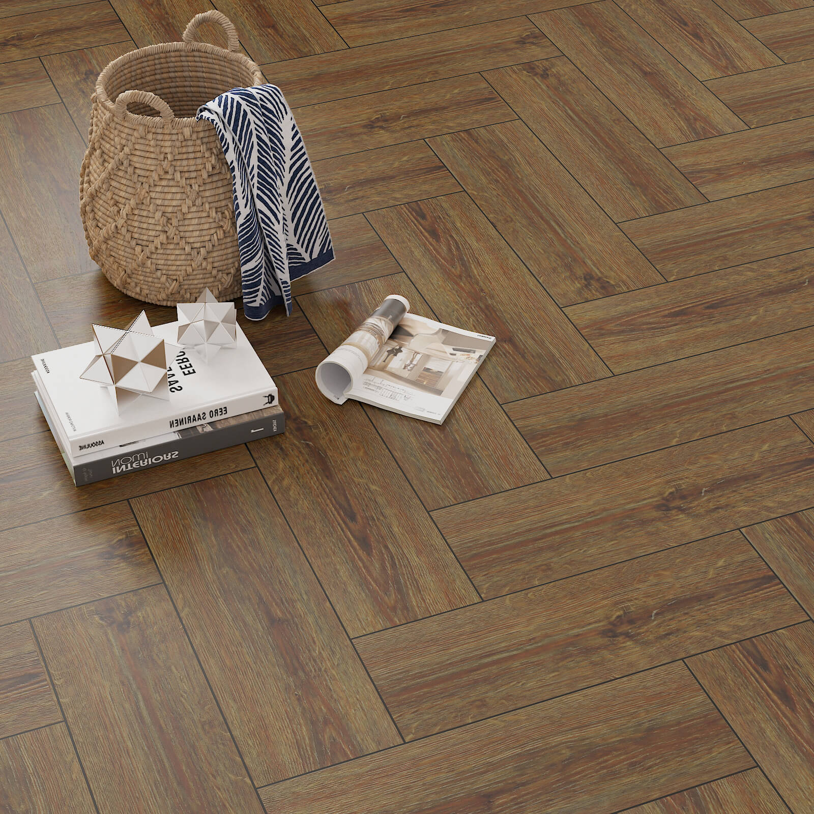 rectangular-vinyl-floor-tiles-faux-dark-brown-laminate-hardwood