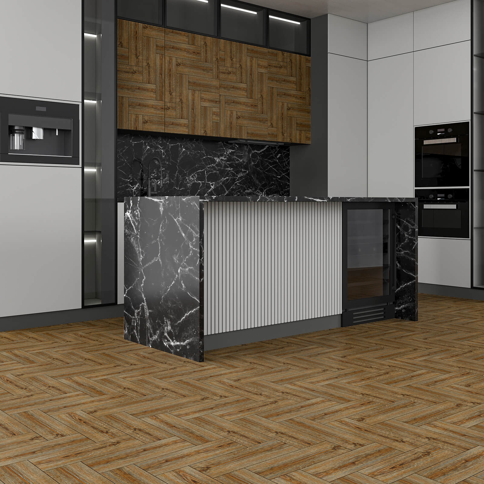     removable-dark-brown-wood-grain-tiles-for-kitchen-floor-wall