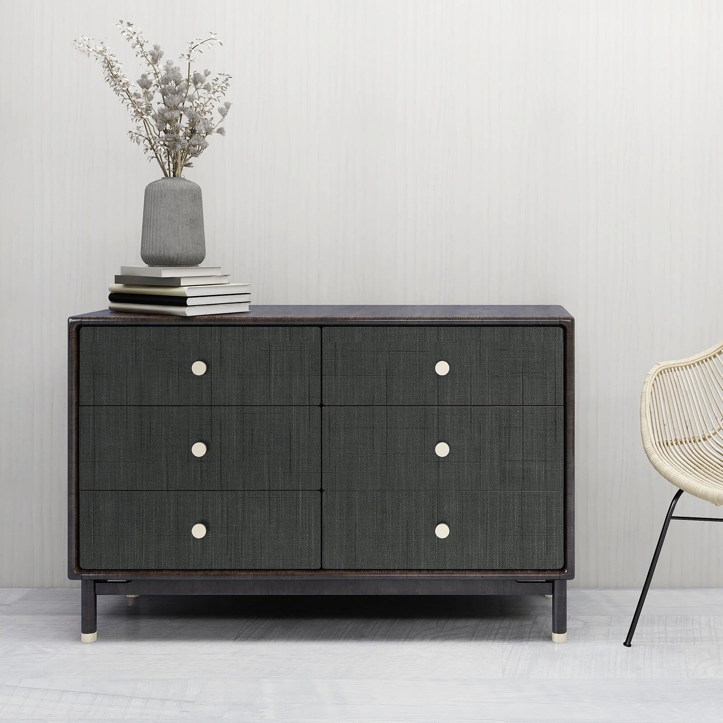 removable-decorative-linen-grasscloth-wallpaper-for-cabinet-black