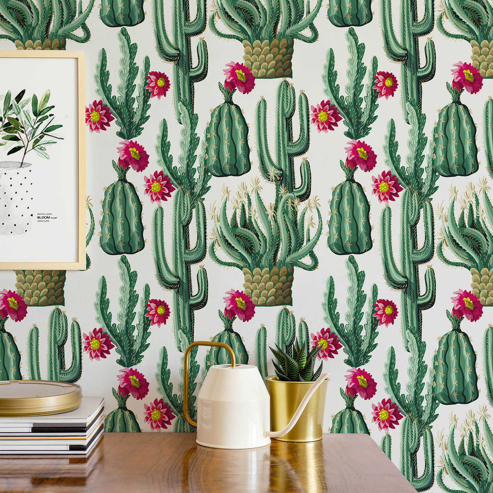 Rustic Cactus Backfround Green Cactus Floral Wallpaper – CHIHUT
