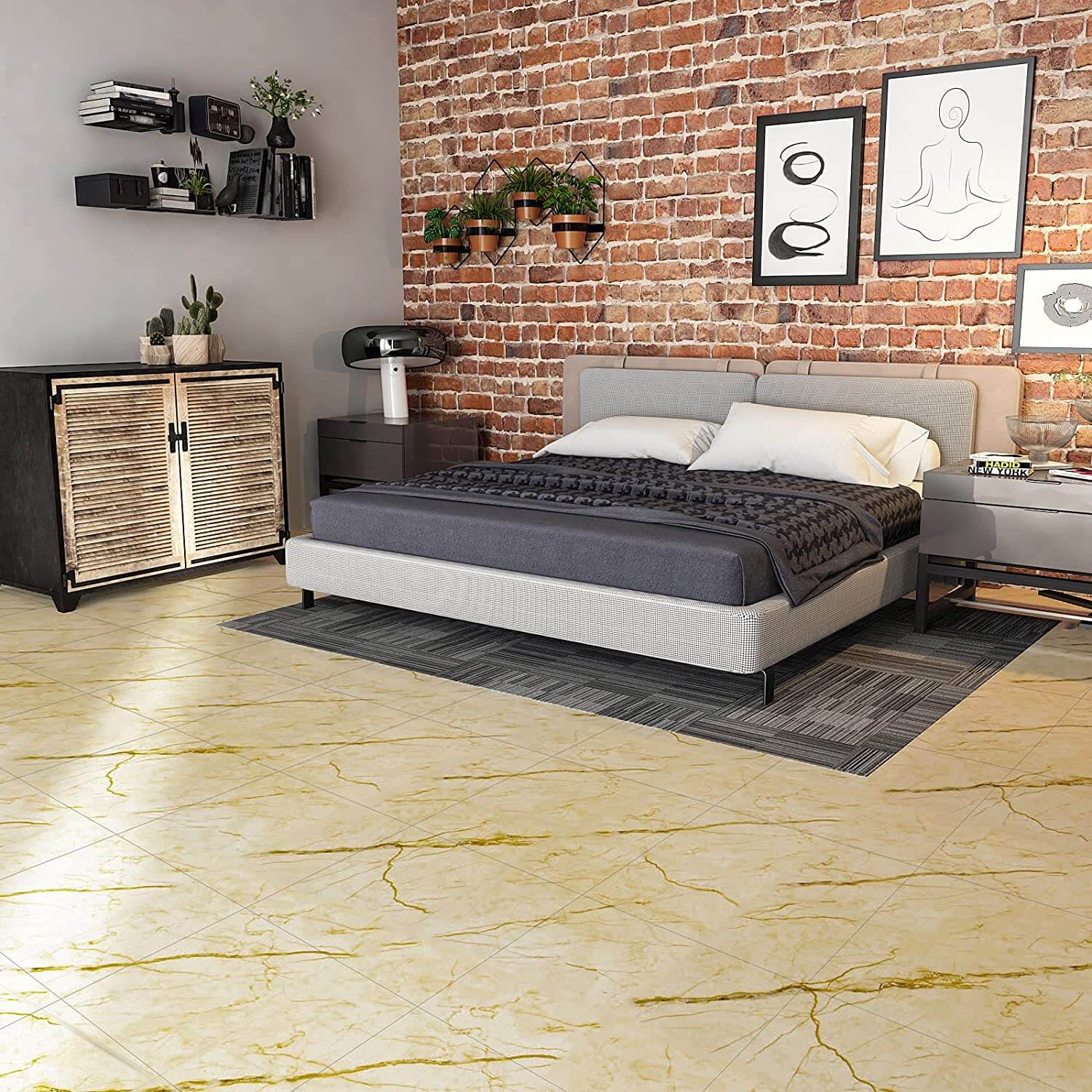      self-adhesive-floor-tiles-for-bedroom-cracked-yellow-marble