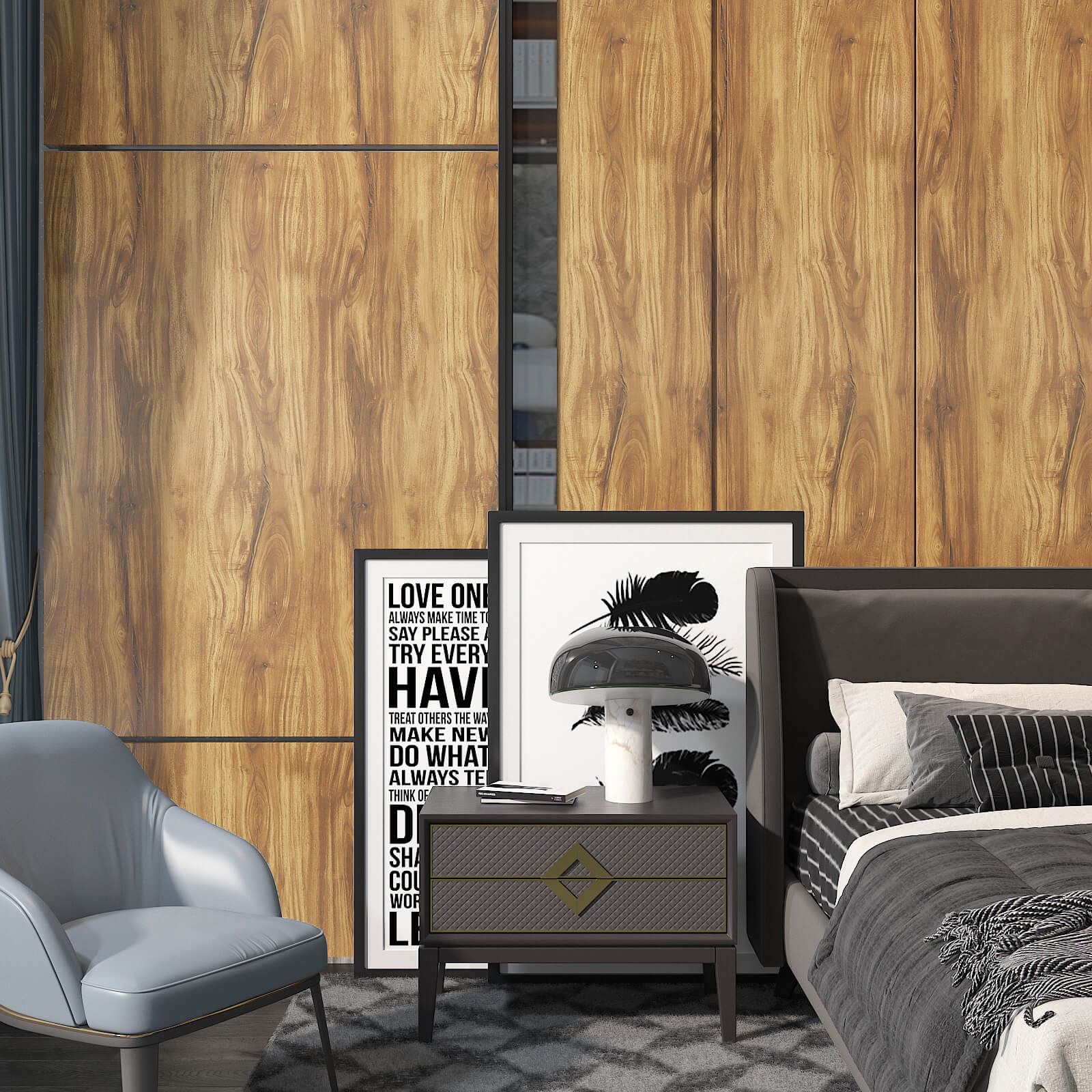 self-adhesive-wall-paper-for-bedrooms-wood-grain-style