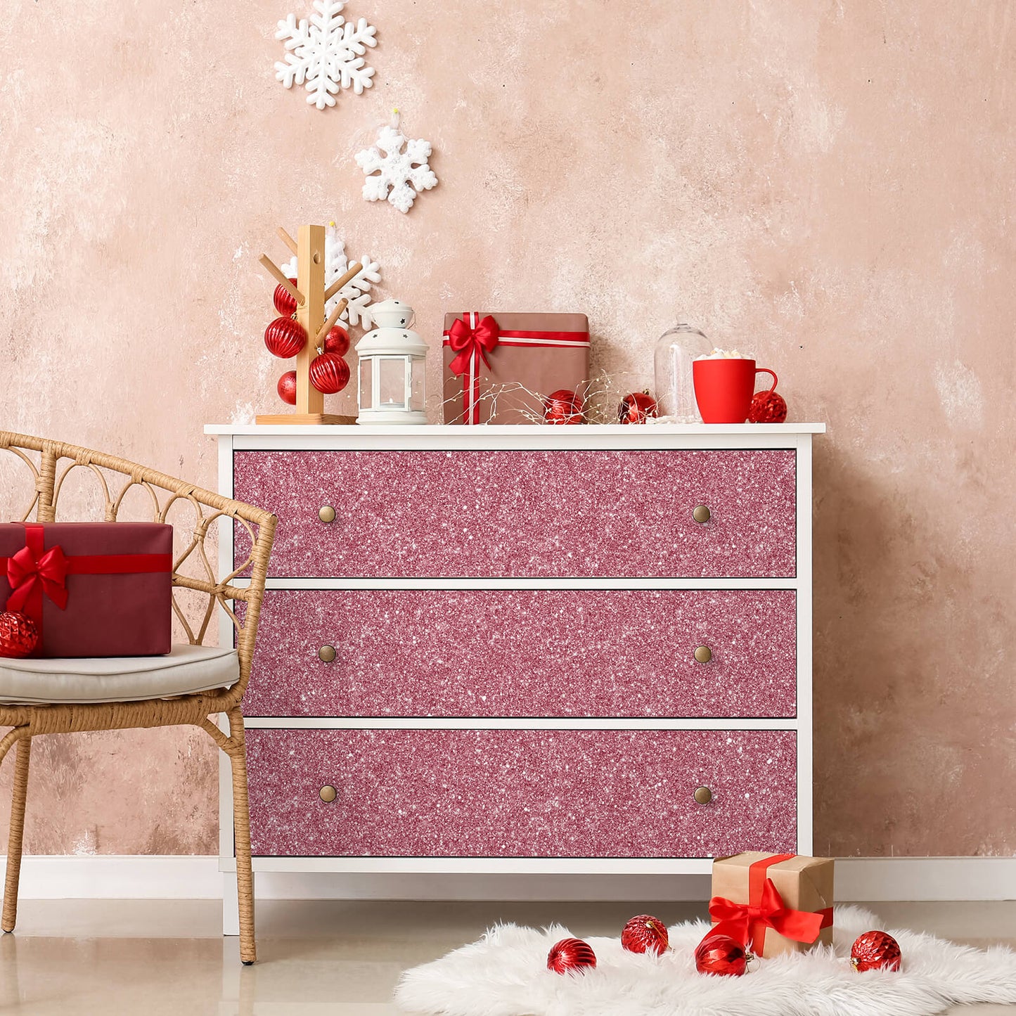    sparkle-pink-glitter-fabric-for-cabinets-Christmas-decor
