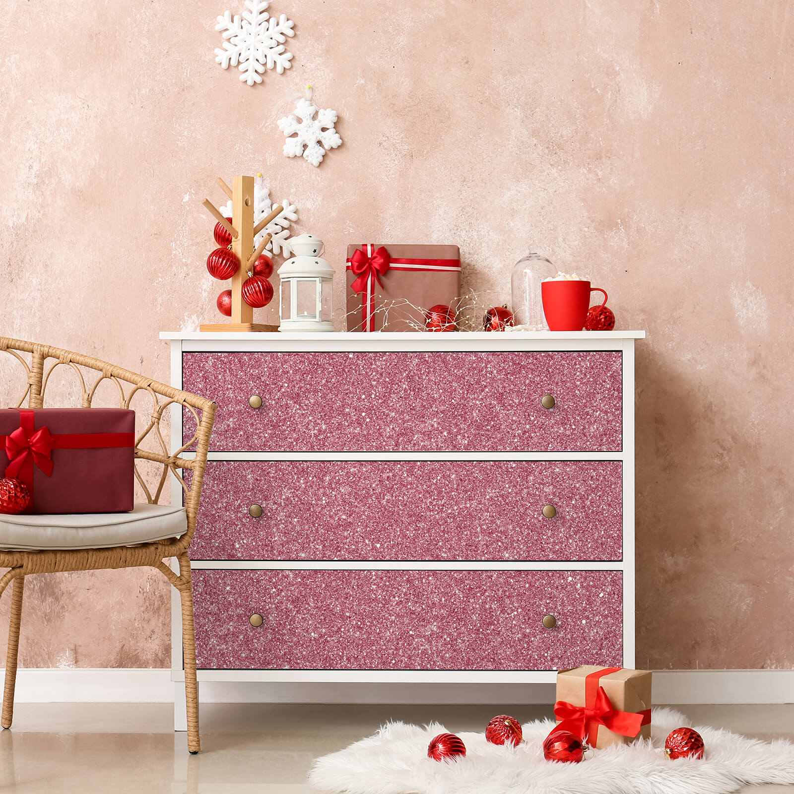    sparkle-pink-glitter-fabric-for-cabinets-Christmas-decor