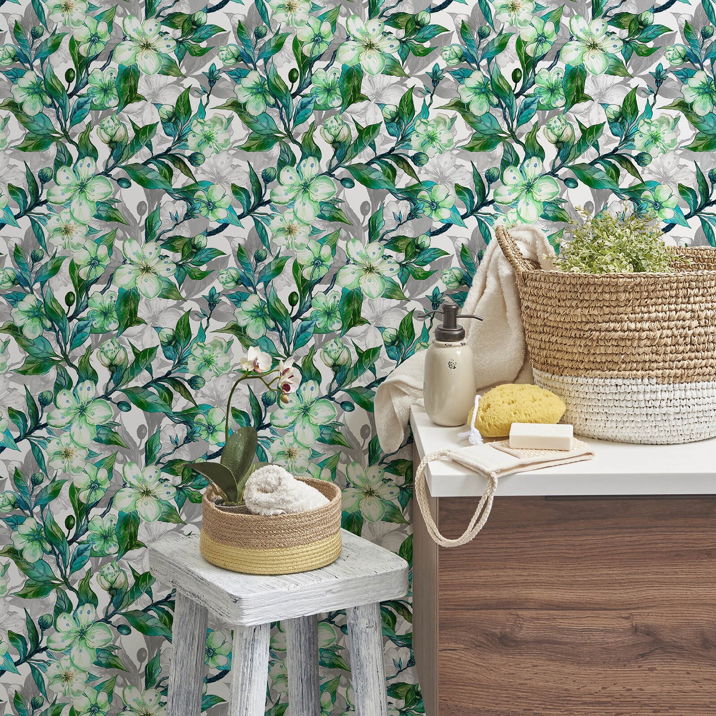    vintage-floral-leaf-wall-paper-glue-free