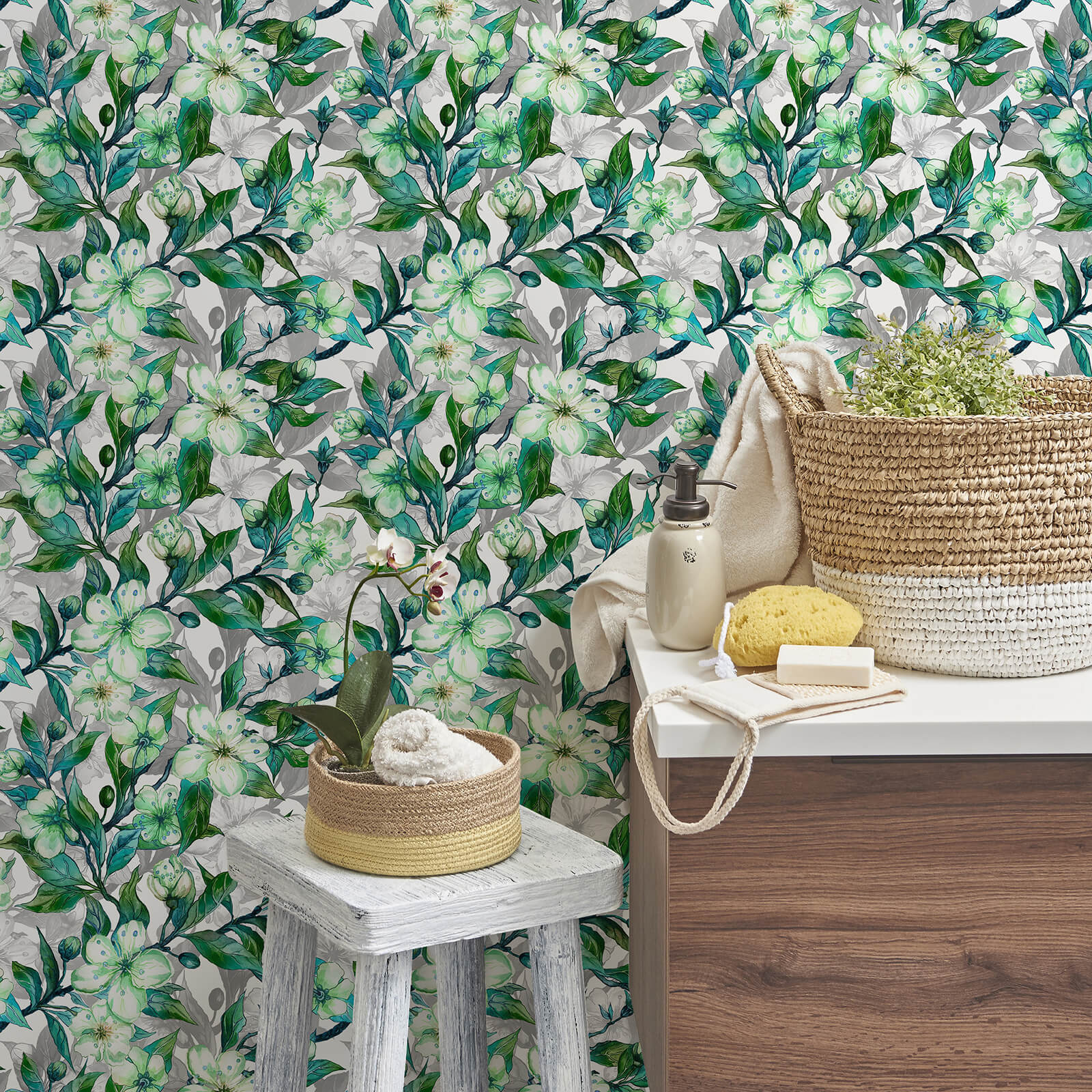    vintage-floral-leaf-wall-paper-glue-free