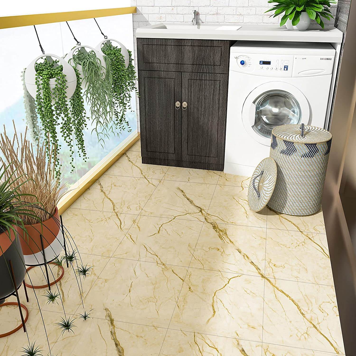      waterproof-cracked-yellow-marble-vinyl-sticker-for-balcony-floor