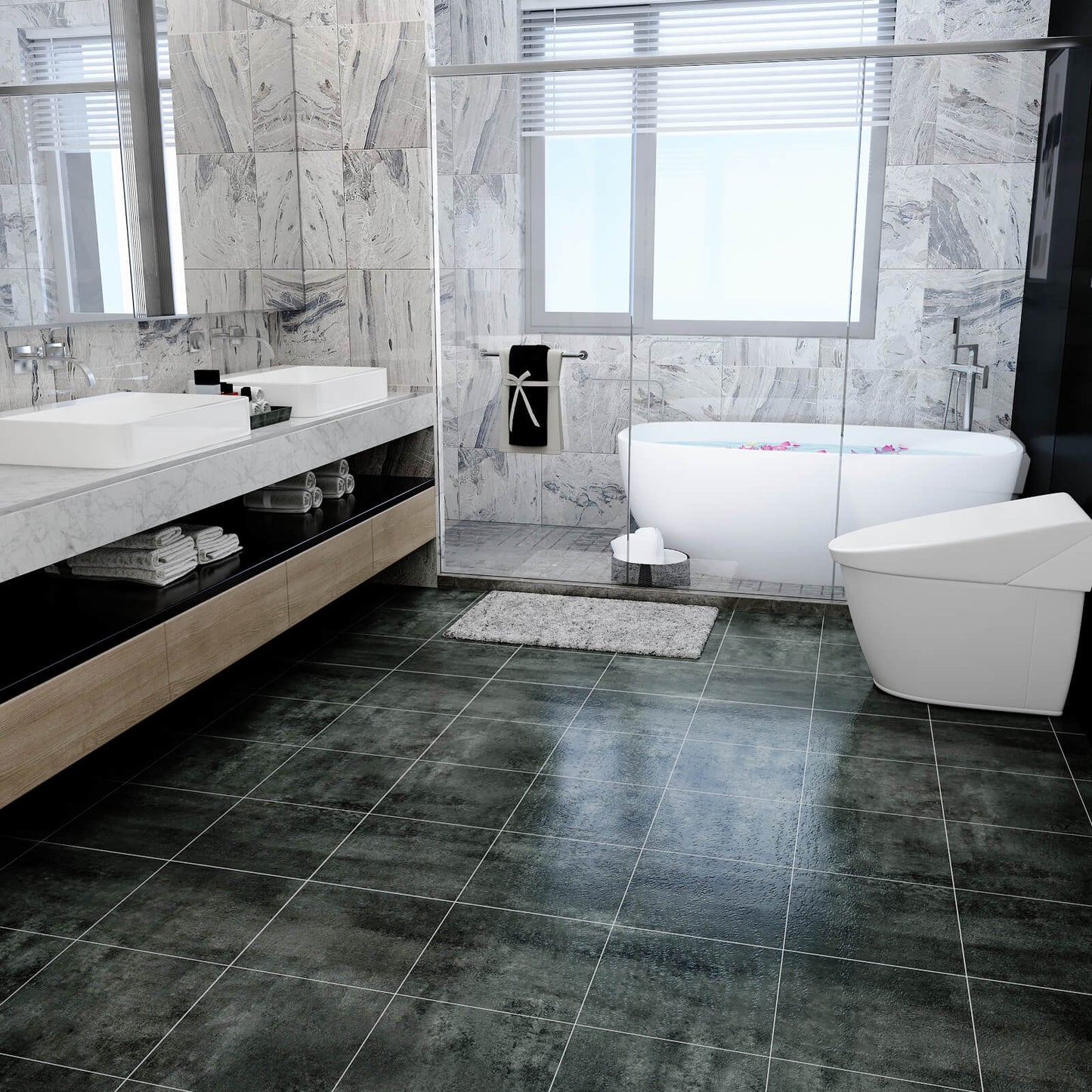 waterproof-dark-grey-concrete-tile-stick-on-bathroom-floor