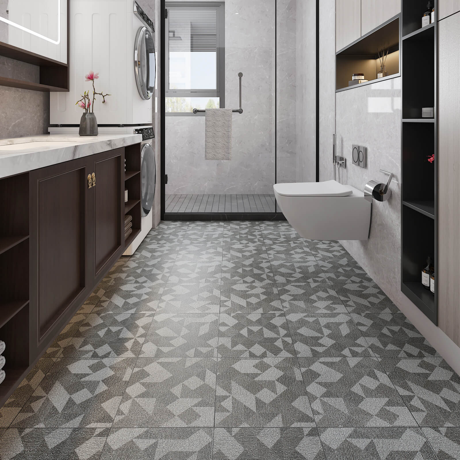    waterproof-grey-geometic-pattern-tile-sticker-non-slip-surface-design