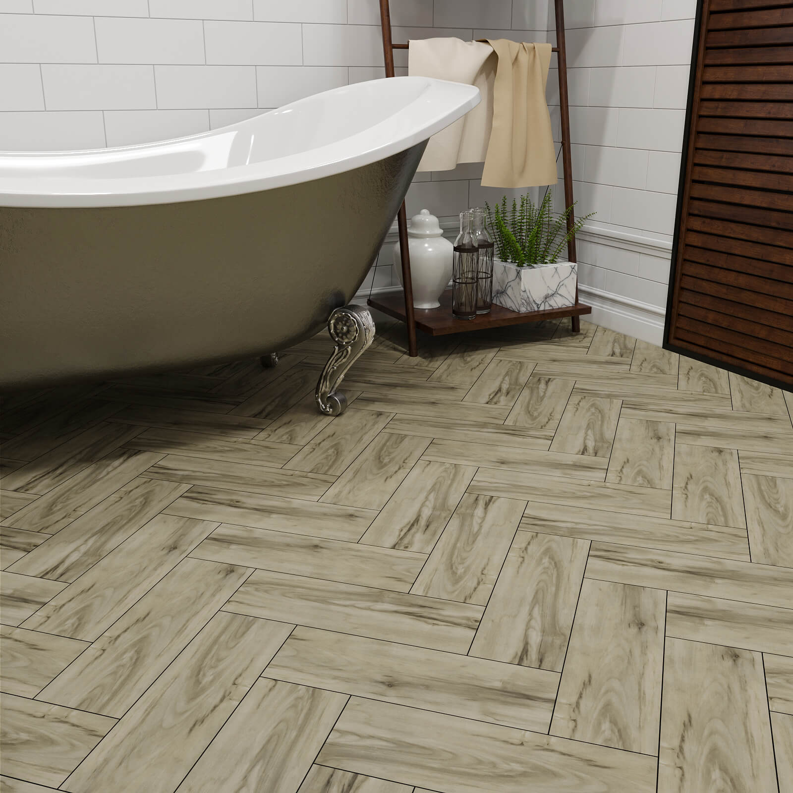     waterproof-vinyl-flooring-with-natural-brown-wood-visual-for-bathroom